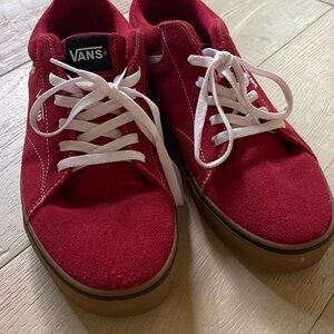 Vans Red Canvas Sneakers Classic Low-Top Design